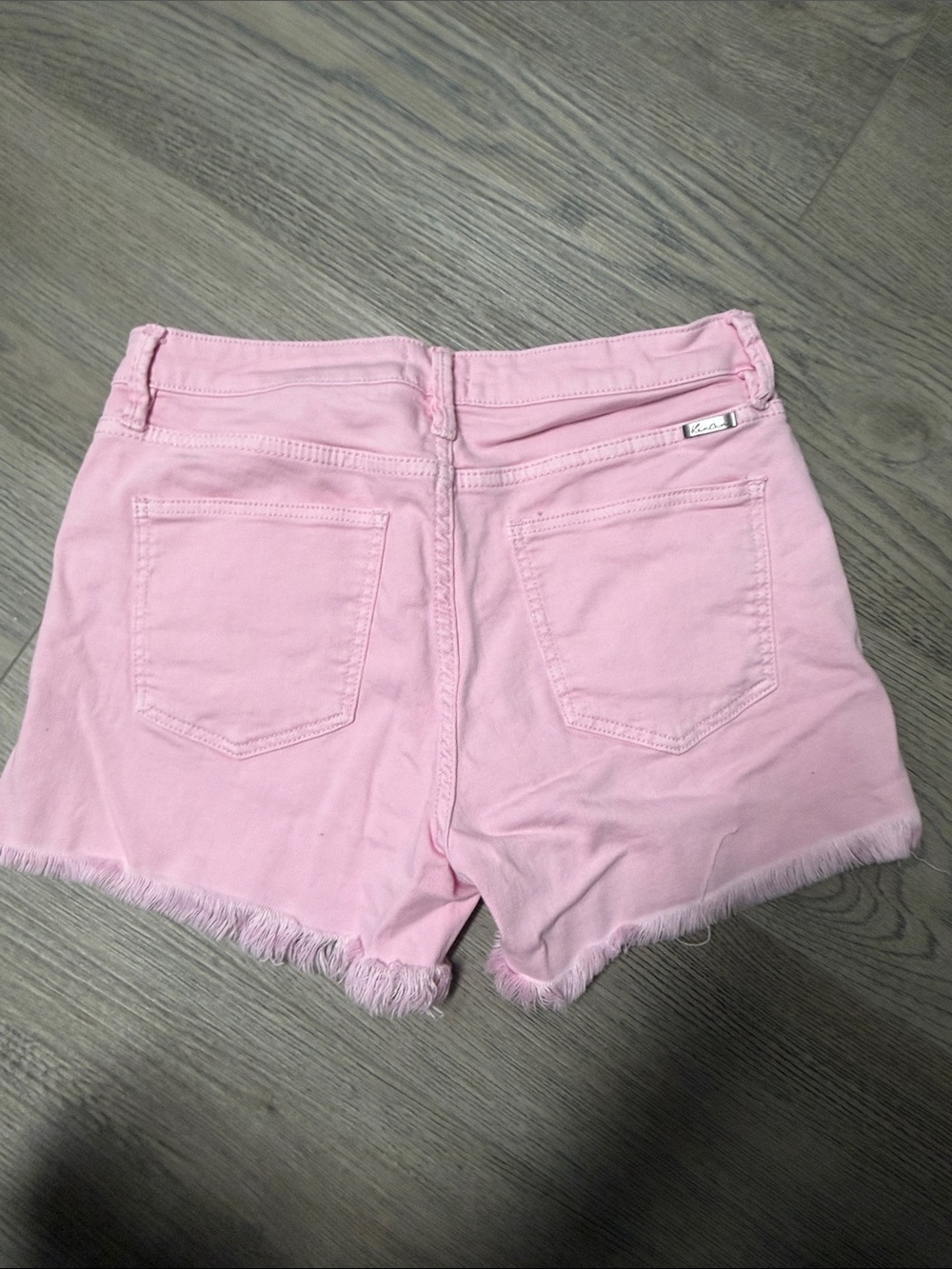 KanCan Light Pink Frayed Hem Denim Shorts - Picture 8 of 12